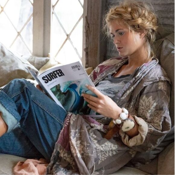 Magnolia Pearl Good Fortune Opulence French Cotton Kimono OSFM - Picture 2 of 10